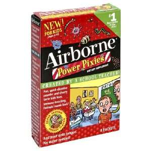  Airborne Power Pixie Sticks, Cherry, 8 Count Boxes Health 