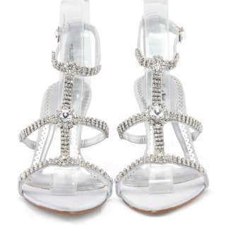   wedding womens Satin Diamante Heel sandals shoes (US SHIP)  