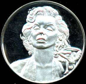 ONE TROY OUNCE .999 FINE SILVER ROUND MARILYN MONROE USA STAMP  
