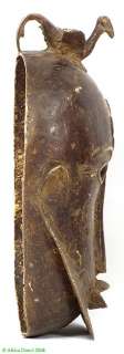 Guro/Baule Brass Mask Bird on Top Cote DIvoire African  