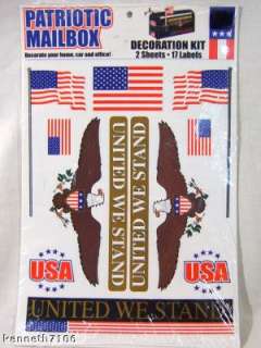 USA Decals Stickers Kit United We Stand Mailbox Flag FS  