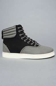 MENS SUPRA HENRY SHOES IN BLACK/GRAY CANVAS, NEW WITH BOX  