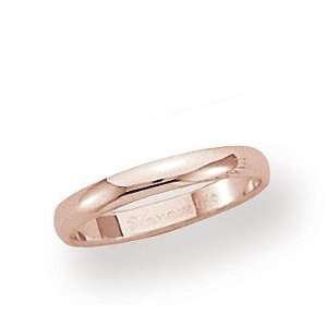    18k Rose Gold 3mm Plain Domed Standard F Wedding Band Jewelry