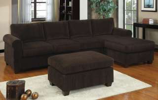  Set Couch Sectional Sectionals w/ Reversible Chaise Corduroy Suede 