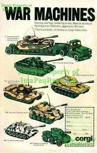 CORGI War Machines M60 Tiger WW II Tanks 1975 Print Ad  