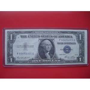 1935 E $1 Silver Certificate One Dollar Blue Seal Bill Note P 93659301 