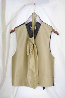 Cardi Herringbone Gold Tuxedo Vest and Tie Set  