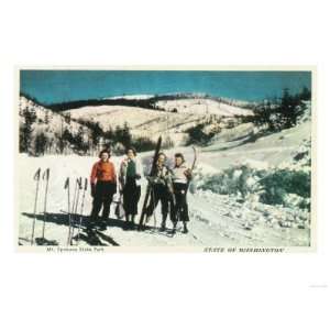  Mt. Spokane State Park Ladies Skiing   Washington Giclee 