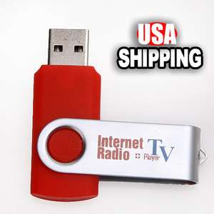 Red USB Worldwide Internet Radio Receiver TV Card Stick Audio Video 
