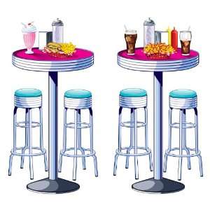  Soda Shop Tables & Stools Props Party Accessory (1 count 