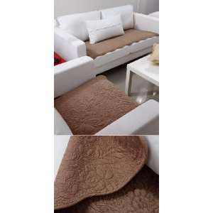 Velvet Sofa Cushion Couch Chair Cover Pad Throw Pet Mat: Mocha Brown 