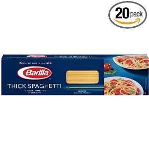 Barilla Thick Spaghetti, 16 Ounce Boxes (Pack of 20)  