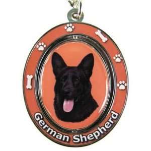  Spinning Black German Shepherd Key Chain