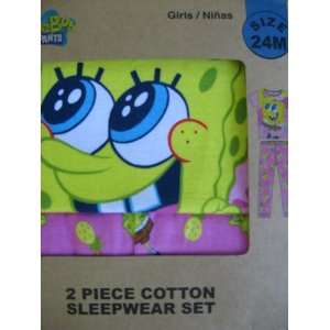  Spongebob Squarepants 2 Piece Cotton Pajamas, Girls 24 