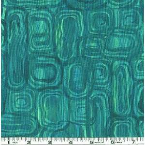 45 Wide Fusion Illusion Squares Teal Fabric By The Yard 