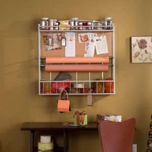  Wall mount Craft Storage Rack with Corkboard   Grandin 