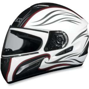  AFX FX 100 Sun Shield Helmet, Pearl White Wave, Size: Md 