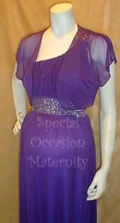 NEW Long Purple w/ Bolero Rhines Maternity Dress LARGE  