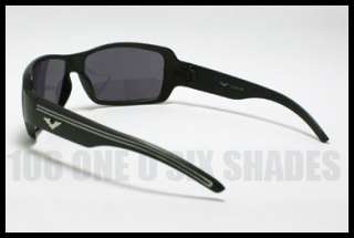 DESIGNERS Fashion Sunglasses Square Mens BLACK w/ White Stripes