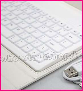 Wireless Bluetooth Keyboard White With Leather Case Stand Cover for 