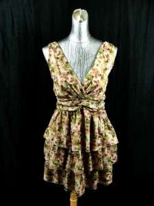 NEW womens brown floral FREEWAY boutique tunic dress L  