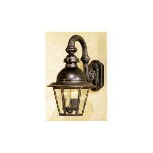   Light Outdoor Wall Light in Verde Copper with Clear Beveled Glass