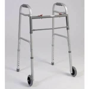  Dual Button Folding Walker With Wheels: Health & Personal 