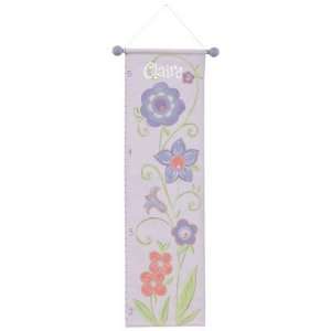    Personalized Hand Painted Purple Flower Growth Chart Gift Baby