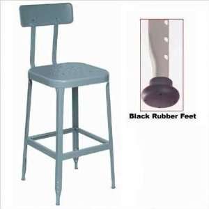  24 Stool Steel Seat and Back (Black Rubber Feet) (Set of 2) Stool 