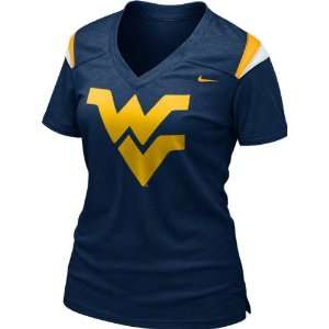 West Virginia Mountaineers Womens Navy Nike Football Replica T Shirt